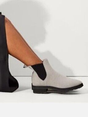Rothys The Lug Dove Grey Chelsea Ankle Boots - Sleek Slip-On Style